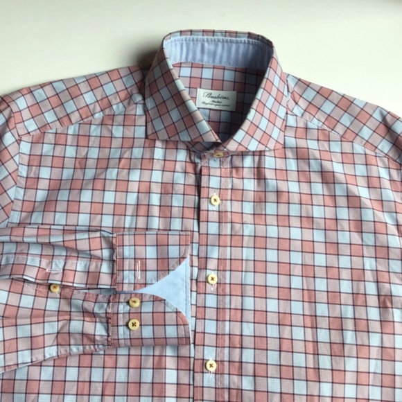 Stenstroms slimline 2 fold super cotton checkered dress shirt Sz 16 - Picture 11 of 11